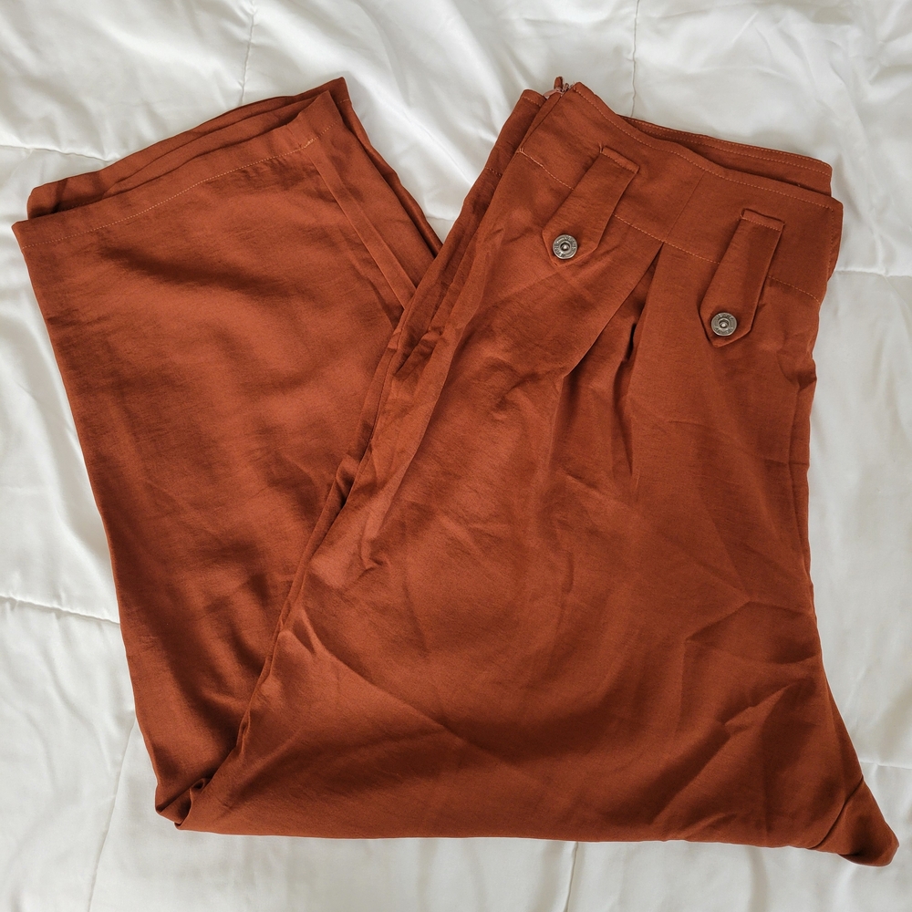 SHEIN Women's Terracotta Wide Leg Pants - Picture 1 of 5